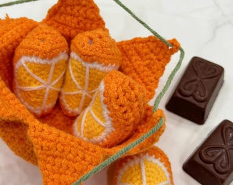 DIY Crocheted Peelable Orange, Gift for Children, Craft Orange Segment with Video