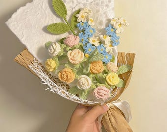 Hyacinth/Lily of the Valley/Lily DIY Craft Bouquets, Mom's Gift, Crochet Flowers with Video