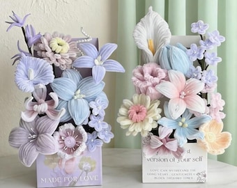 DIY Pipe Cleaner Flower Bouquet Meterial Kit with Video, Flowers Craft Kit for Girls