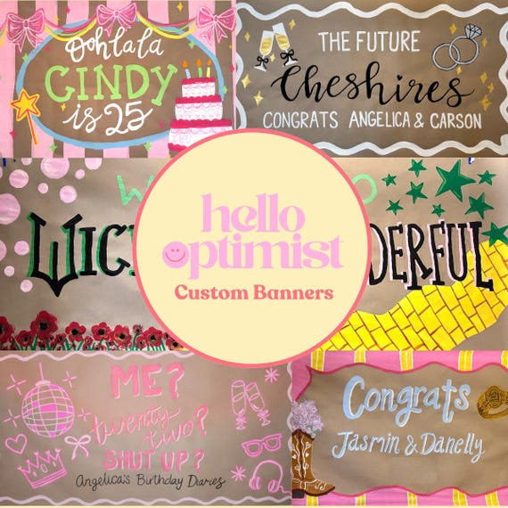 Custom Hand-painted banner, Kraft paper party banner, custom party banners, hand-painted engagement banner