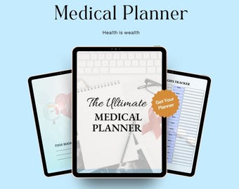 Ultimate Medical Planner PDF | Health Record Organizer | Doctor Visit Log | Medication Tracker | Appointment & Symptom Journal