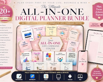 Agenda digitale tutto in uno 2026 2027 2028 Agenda digitale Diario digitale Modello Goodnotes digitale Agenda settimanale e giornaliera Notability ADHD LP