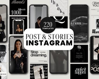 220 plantillas minimalistas de Canva para publicaciones e historias de Instagram. Libro electrónico de marca en redes sociales neutral sin rostro. Kit de contenido UGC de SMM para creadores de contenido empresarial.