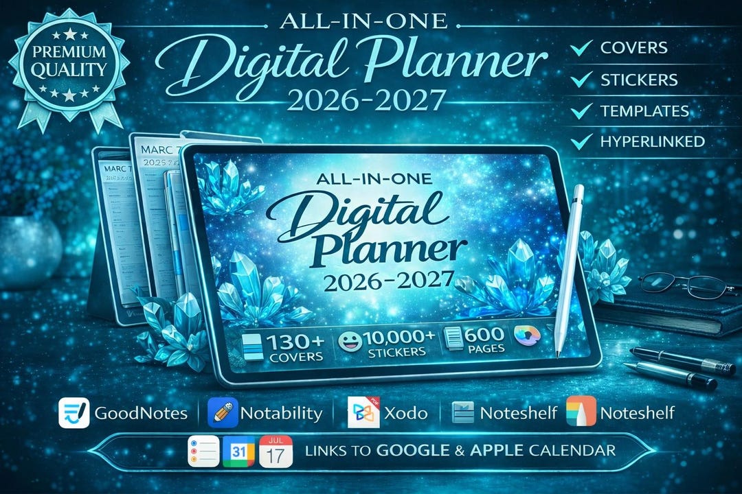 All in One Digital Planner 2026 2027 2028 for iPad | Daily, Weekly ...