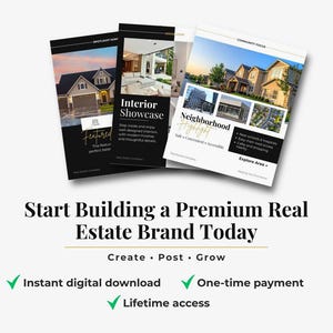 Editable real estate Instagram story templates Canva, modern realtor marketing kit for consistent social media branding