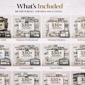 Real estate content planner templates Canva bundle, Instagram marketing kit for agents with posts, stories and carousels