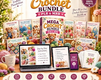 Paquete de patrones de crochet PLR MRR en formato PDF / Megacolección de patrones de amigurumi / Patrón de peluche ideal para principiantes / Descarga instantánea