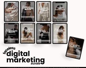 Guía práctica de marketing digital sin rostro, paquete de guía de marketing en redes sociales para creadores de contenido e influencers, PLR MRR DigitalPack