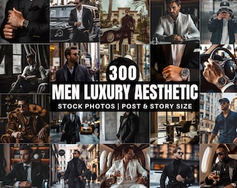 Imágenes de stock oscuras de lujo para hombres / 300 fotos de stock de estética masculina / PLR MRR Fotos oscuras negras sin rostro de hombres, estilo de vida de emprendedor de lujo