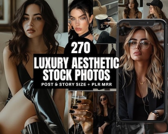 Imágenes de stock de estética oscura de lujo / Reels de estilo de vida de jefas melancólicas sin rostro / Fotos de chicas limpias para redes sociales / Plantillas de publicaciones e historias PLR MRR