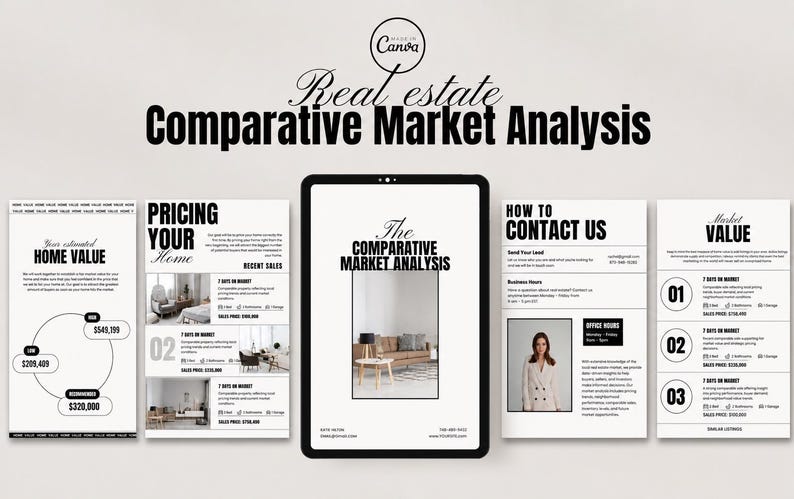 Minimalist luxury real estate templates mockup featuring beige Instagram feed, reels covers, and highlight icons for modern realtor branding
