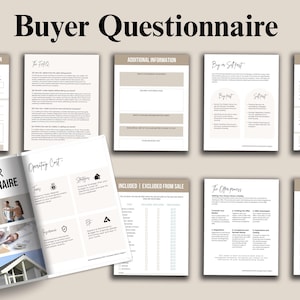 Luxury feminine real estate templates mockup with soft beige tones, modern Instagram posts, and social media marketing kit