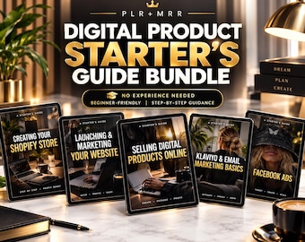 PLR MRR Digital Product Starter Guide Bundle | Online Business Instagram Marketing ebooks | Resell Rights Done For You Step by Step Guides