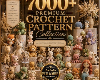 Paquete de más de 7000 patrones de crochet en PDF / Megacolección de patrones de amigurumi / Patrón de peluche ideal para principiantes / Animales adorables / Descarga instantánea /