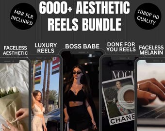 Más de 6000 reels sin rostro / Videos estéticos virales / Paquete de marketing digital / Editable en Canva / PLR y MRR / Contenido para generar ingresos pasivos