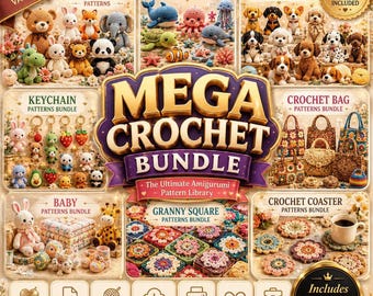 10000+ PLR MRR Crochet Patterns Bundle PDF | Amigurumi Pattern Mega Collection | Beginner Freindly Plushie Pattern | Cute Animal Labubu Pdfs