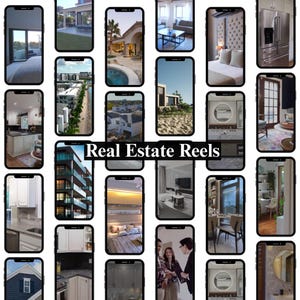 Elegant beige realtor templates mockup showcasing high-end Instagram posts, carousel templates, and branding kit for real estate agents