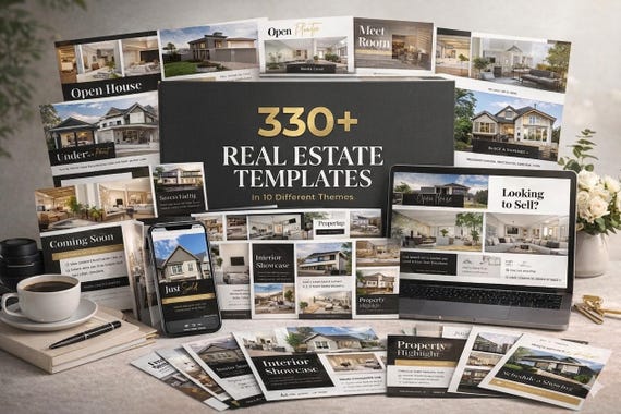 Real Estate Marketing Templates | Luxury Realtor Instagram Posts | Editable Realtor Branding Social Media Canva Template PLR MRR