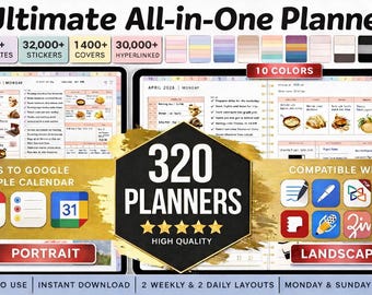 All-in-One Digital Planner 2026 2027 2028 Digital Planner Digital Journal Digital Goodnotes Template Weekly Daily Planner Notability ADHD