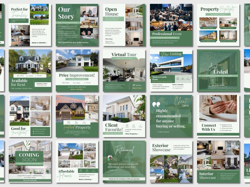 Luxury black and gold real estate templates Canva, premium realtor Instagram posts for high-end property marketing