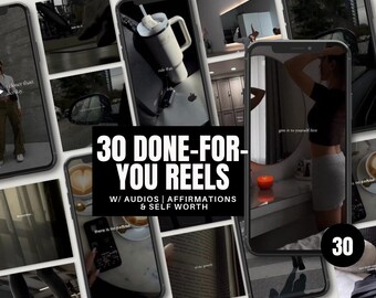 Reels de automotivación, afirmaciones de Instagram, videos de autoestima, videos DFY inspiradores sin rostro, reels de mentalidad positiva empoderadora, PLR, MRR
