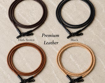 Braided Leather Eyeglass Chain Gift Under 20 For Men Women Glasses Holder Around Neck Custom Eyewear Retainer Handmade Leather Glasses Cord