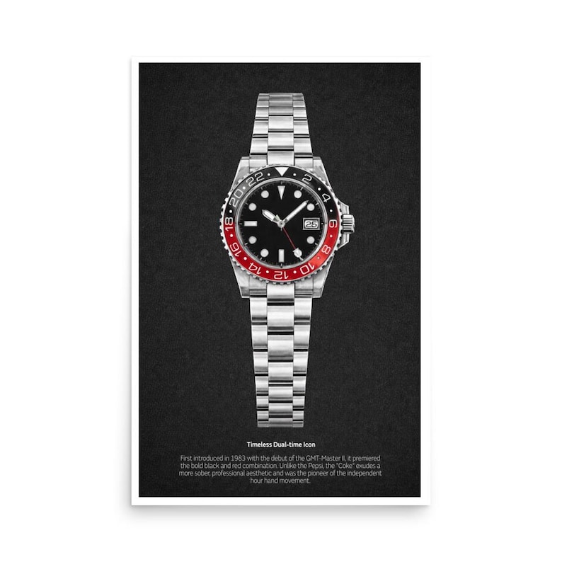 Luxury Watch Poster Print – Timeless Timepiece Wall Art, Minimalist Watch Illustration, Modern Office Decor