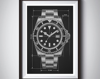 Luxus-Chronographen-Uhren-Bauplan – Technische Kunst für Sammler