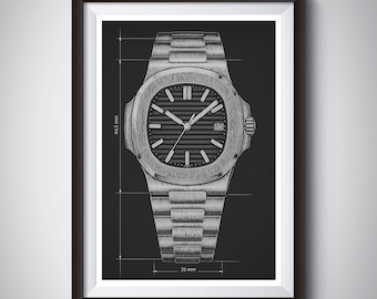 Luxus-Chronographen-Uhren-Bauplan – Technische Kunst für Sammler