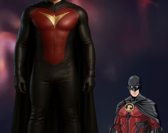Red Robin Inspired Cosplay Bodysuit, DC Superhero Costume | Cosplay Outfit for Men