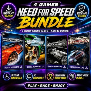 Need for Speed Collection PC | 5 klassiska racingspel | Underground, Carbon, Most Wanted och Blur