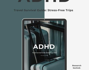 Guia de Sobrevivência para Viagens com TDAH | Planejador e Caderno de Exercícios para Imprimir em PDF | Baseado em Pesquisa