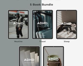 ADHD 5-Book Bundle – Routines, Productivity, Travel, Nutrition, Sleep (Digital PDF Set)