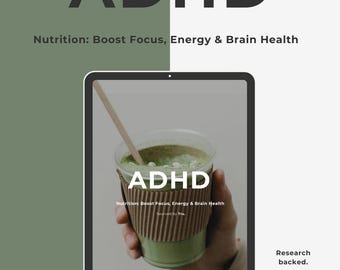 Guia de Nutrição e Bem-Estar para TDAH | Planejador e Caderno de Exercícios para Imprimir em PDF | Baseado em Pesquisa