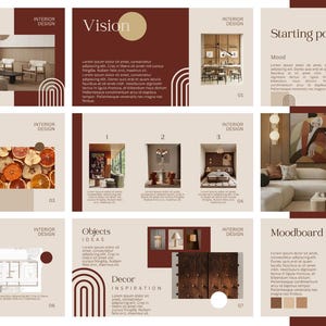 Presentationsmall för inredningsdesign (Canva)