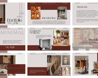 Minimalist Interior Design Portfolio Template – Editable Canva Presentation for Designers & Creatives