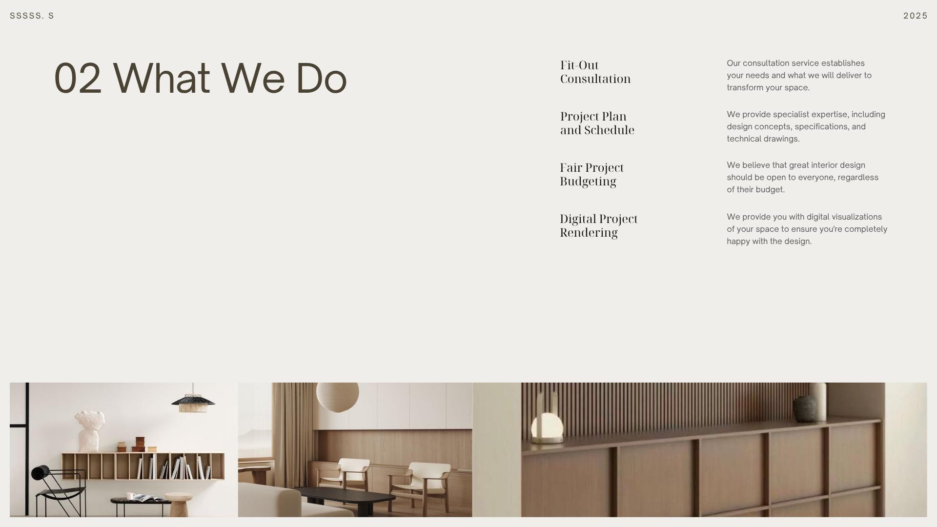 Modern Minimal Interior Design Pitch Deck – 16 Page Canva Portfolio ...
