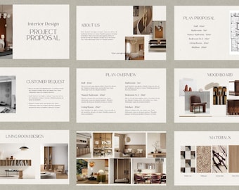 Interior Design Project Proposal Template – Canva Editable Presentation for Designers