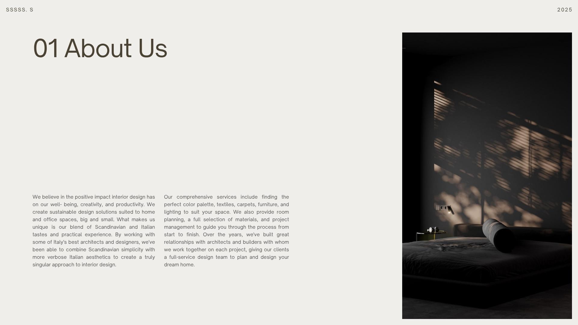 Modern Minimal Interior Design Pitch Deck – 16 Page Canva Portfolio ...