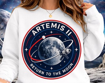 Artemis 2 PNG, Artemis II PNG, Ricamo finto PNG, Missione Artemis II, Missione lunare della navicella spaziale Orion, Arte spaziale PNG, Download digitale