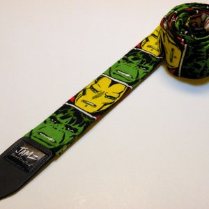 Super Hero Comic Strip Handmade Guitar Strap This is NOT a licensed product image 1
