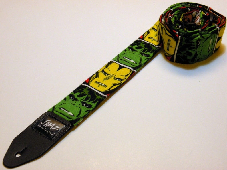 Super Hero Comic Strip Handmade Guitar Strap This is NOT a licensed product image 1