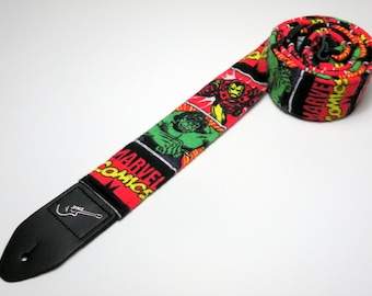 Handmade Superhero Comic Strip Guitar Strap - This is NOT a licensed product