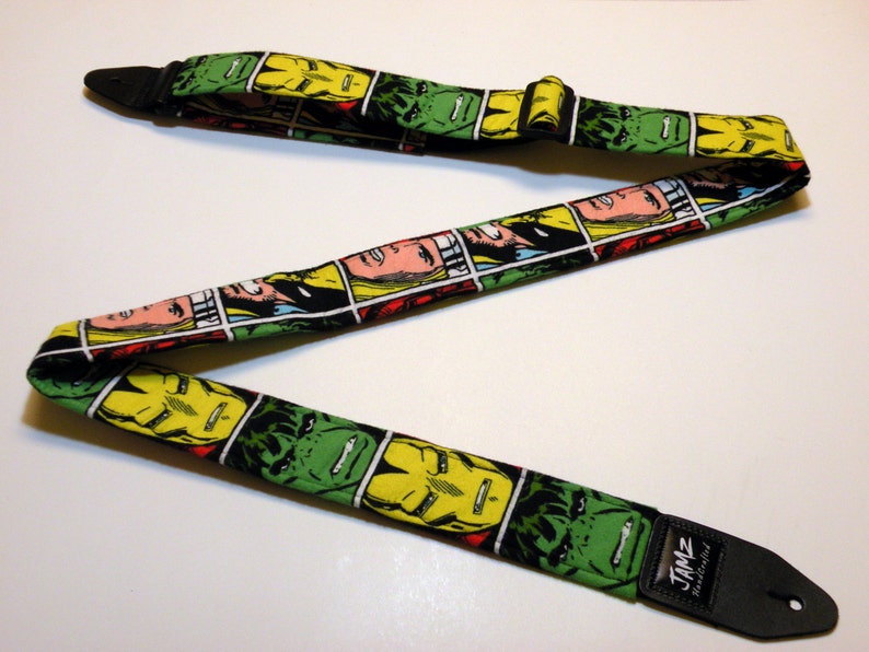 Super Hero Comic Strip Handmade Guitar Strap This is NOT a licensed product image 2