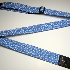 DAISY PATCH Guitar Strap Blue with White Daisies Cute Womens Girls Flowers Handmade image 3