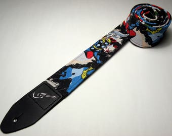 Superhero Comic Strip Handmade Guitar Strap - This is NOT a licensed product