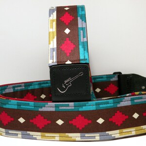 INCA Handmade Southwestern Guitar Strap Native American Turquoise Aztec Apache Rustic image 2