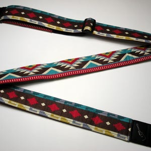 INCA Handmade Southwestern Guitar Strap Native American Turquoise Aztec Apache Rustic image 3