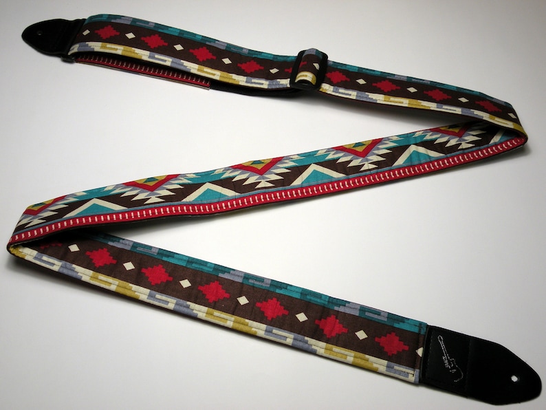 INCA Handmade Southwestern Guitar Strap Native American Turquoise Aztec Apache Rustic image 3