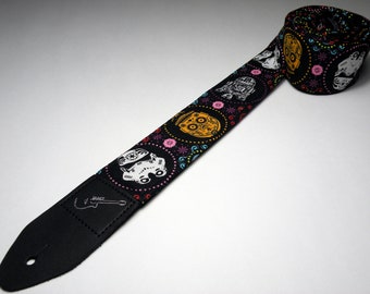 Sci-Fi Movie Sugar Skulls Guitar Strap - This is NOT a Licensed Product